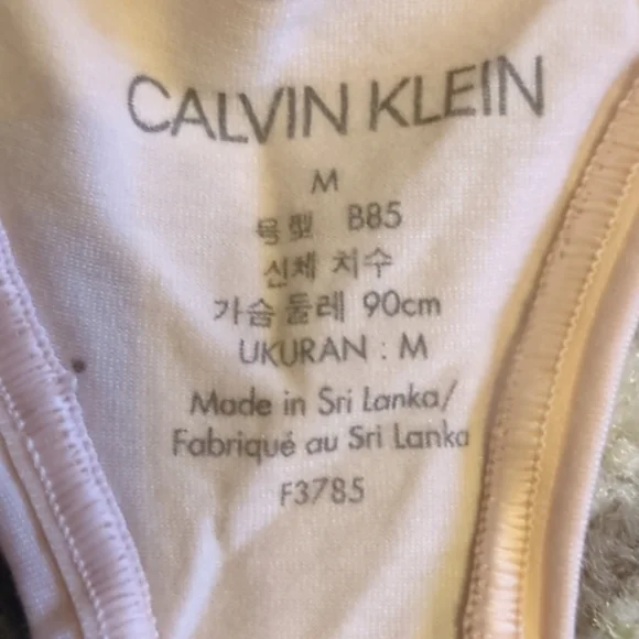 Calvin Klein racer back bralette pink size medium NWT - Picture 2 of 4